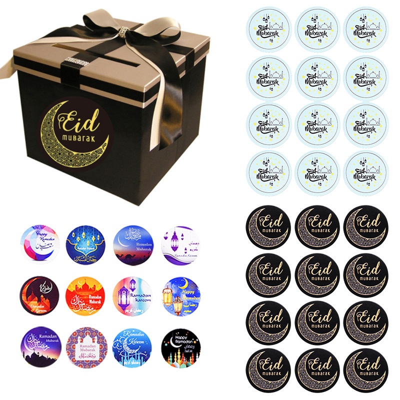 Ramadan EID Mubarak Decorations Paper Sticker Gift Lable Seal Stickers Islamic Muslim al-fitr Decoration Supplies