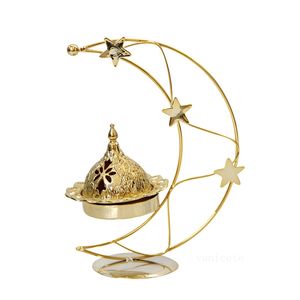 Ramadan Golden Candle Houders Metal Star Moon Shape Candlestick Dual Purpose Simple Aromatherapy Fornuis T2i53353