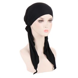 Ramadan islamique musulman femmes modal tête écharpe coton sous-écharpe Hijab casquettes couverture bandeau Bonnet rides Foulards Turban Mujer