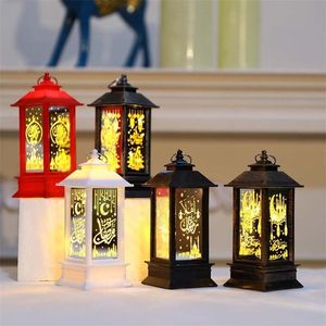 Ramadan Lantern Decoratie LED -lichten Eid Mubarak Decor Lamp Islam Moslim feestgeschenken Crafts Home Desktop Eid Decorations 220815