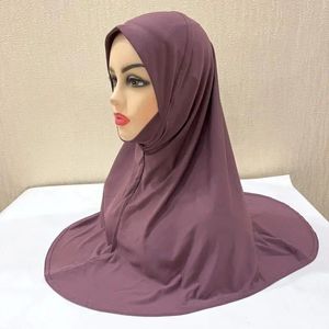 Ramadan Moslimvrouwen hijab Arabië Volledige dekking Hoofd wraps sjaals solide kleur kerchief islam gebed sjaal