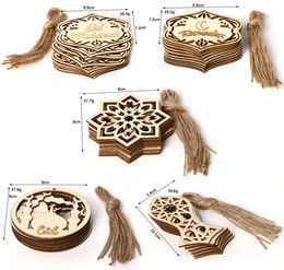 Ramadan Pendant en bois 10pcSet Wood Eid Mubarak Pendants Eid Alfitr Decoration Hajj MUBARAK PARTING Supplies3578559
