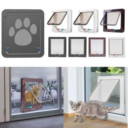 Op hellingen huisdier sluitbaar huisinvoer exit vrijelijk honden katten magnetisch huisdier huisdier deur frame veilige klep deur plastic poort huisdier accessoires