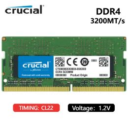 RAMS 100% ORIGINAL CRUCIAL DDR4 RAM Mémoire d'ordinateur portable 32 Go 16 Go 8 Go PC419200 SODIMM 3200MHz DDR4 RAM Mémorial RAM