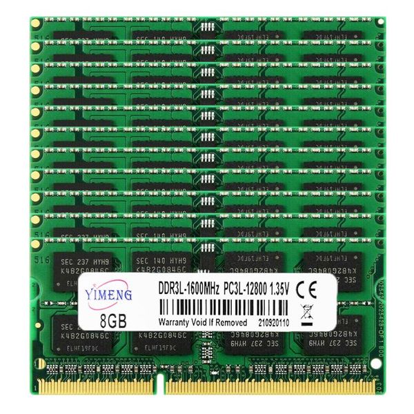 RAMS 10PCS DDR3 DDR4 4 Go 8 Go 16 Go d'ordinateur portable RAM PC3 8500 10600 12800 1066 1333 1600 MHz DDR3L 204PIN 1.35 V SODIMM Memoria DDR3 Notebook