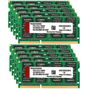 Rams 10pieces Set DDR3 2 Go RAM 1333 MHz PC310600S SODIMM ordinateur portable 204 broches 1,35 V ou 1,5 V non ECC