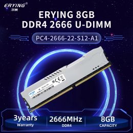 Rams (1 acie) Erying Desktop Ram Memory 8 Go DDR4 2666MHz Mémoire de jeu Udimm personnalisée pour le kit i7 i9 I9