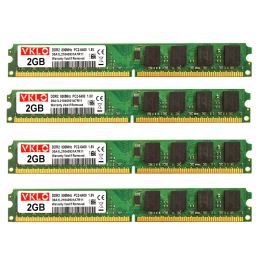 Rams 4 piezas Conjunto DDR2 2GB 800MHz PC26400 DIMM Desktop PC Ram 240 PINS 1.8V Non ECC 2RX8 2Sides, 8 chips por lado NOECC
