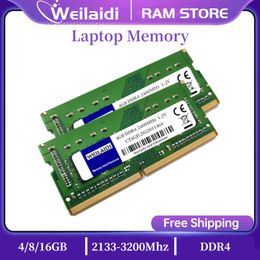 RAMS 50PCS MEMORIA RAM DDR4 4 Go 8 Go 16 Go 2133 2400 2666 3200 MHz PC4 17000 19200 21300 1.2V Notebook sodimm DDR4 RAM de mémoire d'ordinateur portable