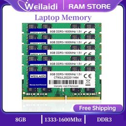 Rams 50pcs weilaidi Memory RAM DDR3 8GB 1333MHz DDR3L PC310600S 1600MHz 12800S 204PIN 1.35V 1.5V ordinateur