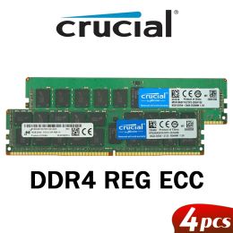 RAMS Cruciale DDR4 RAM 8GB 16 GB 32 GB 64GB PC4 2133 2400 2666MHz ECC Reg Server Geheugenondersteuning X99 Moederbord RDIMM/LRDIMM