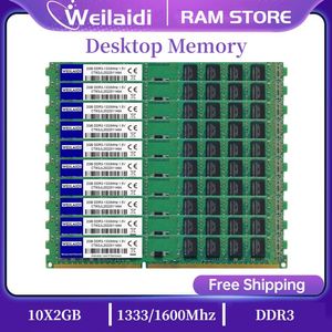 RAMS DDR3 10x2 Go Memory RAM 1333MHz 1600MHz PC310600 DIMM Desktop Memoria 240 broches 1.5 V non ECC compatible avec Intel et AMD