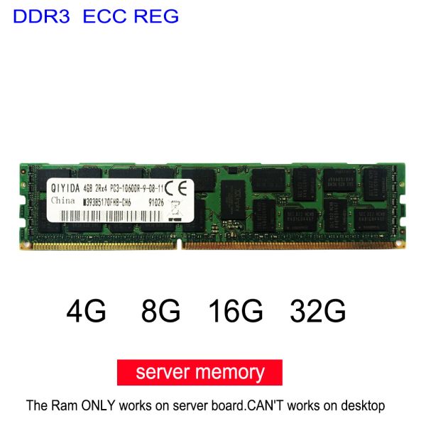 RAMS DDR3 4 Go 8 Go 16 Go 32 Go Mémoire de serveur Reg ECC 1600 1333 1866MHz PC3 RAM 16 Go 8 Go 4 Go 32 Go