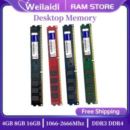 Rams DDR4 8 Go 16 Go Memoria de bureau 2133 2400 2666 3200MHz PC4 25600 19200 21300 Mémoire RAM DIMM MEMORY DDR4 RAM avec RAM Intel