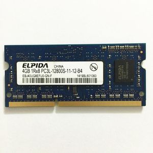 RAMS ELPIDA DDR3 RAM SODIMM 4GB 1600 MHz DDR3 4GB 1RX8 PC3L128001112B4 DDR3 4GB 1600 Mémoire d'ordinateur portable