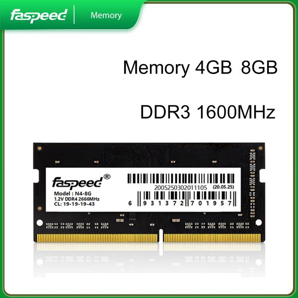 Rams FASPEED MEMORIA 8GB 16GB RAM DDR4 16 GB Alta velocidad 2666MHz Memoria de la computadora portátil DDR4 SODIMM 4GB Ram de doble canal de doble canal para AMD Intel