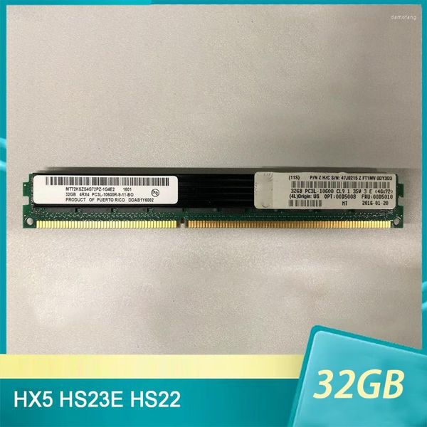 RAMS pour IBM RAM HX5 HS23E HS22 00D5008 00D5010 47J0215 PC3L-10600R 32 Go DDR3 1333 4RX4 VLP Server Memory High Quality Fast Shiprams