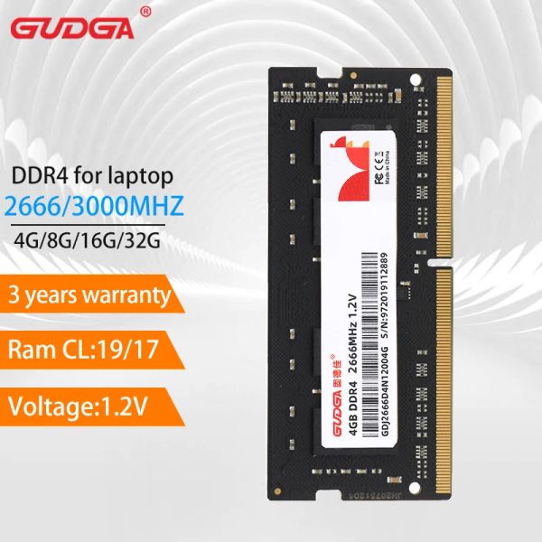 RAMS GUDGA DDR4 MEMORIA RAM 4GB 8GB 16GB 32GB MEMORIA RAM 2666MHz Sodimm 1.2V 260pin CANAL DE DUAL PAR