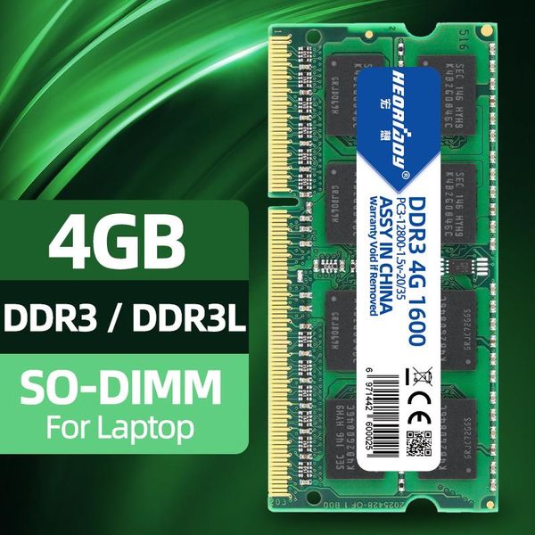 Rams HeoriaDy DDR3 4GB 8GB para laptop 1600 MHz Memoria RAM DDR3L Computadora MacBook Compatible 1333 MHz 4 GB 1.5V 1.35V