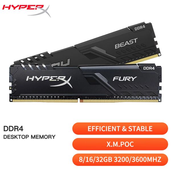Rams Hypex Memoria Desktop RAM DDR4 64 (32x2) 32 16 8 Go 3600 3200MHz PC428800 25600 288PIN X.M.P Mémoire de chair de chaleur pour ordinateur de bureau