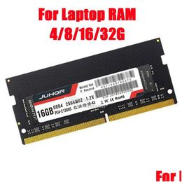 RAMS JUHOR Mémoire d'ordinateur portable RAM DDR4 8G 4G 16G 32G 2400MHz 2666MHz 3200MHz Mémoires de bureau UDIMM 1333 DIMM Stand pour AMD Intel Computer OTFYM
