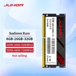 Rams Juhor ordinateur portable RAM 8 Go 16 Go 32 Go DDR4 2666MHz 3200MHz DDR5 4800Hz 5600Hz 6400Hz 7200Hz Mémoire de notem