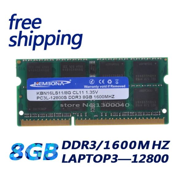 Rams KEMBONA bon prix 1600mzh 8 Go 8G DDR3L PC312800L 1.35V KBA16LS11 / 8 Memoria Memoria pour ordinateur portable Livraison gratuite