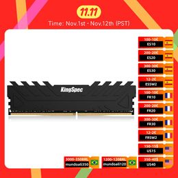 Rams Kingspec Memory RAM DDR4 8 Go 16 Go 3200MHz avec dissipateur thermique Memoria RAM DDR4 16 Go 2666MHz 3200MHz Mémoire RAM DIMM pour PC Desktop