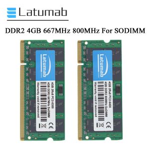 RAMS LATUMAB MEMORIA RAM DDR2 4GB 8GB 800MHz 667MHz Laptop Sodimm Memoria PC26400 PC25300 RAM 200 PINS 1.8V Módulo de memoria de cuaderno