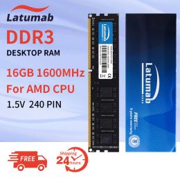 RAMS LATUMAB RAM DDR3 16 Go 1600MHz PC312800 pour la mémoire mère CPU Mémoire de carte mère RAM 240pin 1,5 V PC Mémoire RAM MODULE
