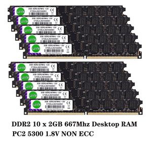 RAMS LDYN 10x2 Go Mémoire de bureau Module RAM Memoria DDR2 2GB 800MHz 667MHz PC2 6400 DDR2 RAM PC25300 Mémoire de bureau