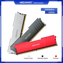 Accessoires de carte mère de machinistes Rams DDR4 8 Go 16 Go Mémoire 2133MHz 2666MHz 3200MHz Prise en charge du bureau et du serveur RAM avec dissipateur de chaleur