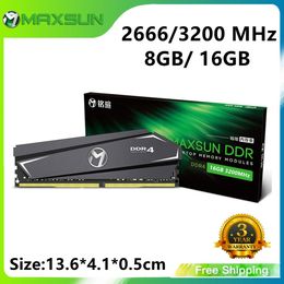 Rams Maxsun Memory RAM DDR4 8 Go 16 Go 2666MHz 3200MHz 1.2V 288 Pin Interface Memoria RAMS DDR4 PC MODULE DEURS