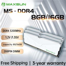 RAMS MAXSUN MEMORIA RAM DDR4 8GB 16GB 3200MHz Memoria de la interfaz Rams DDR4 PC Módulo 1.2V/1.35V 288 Pin Componente de escritorio