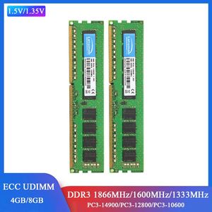 RAMS MEMORIA RAM DDR3 4GB 8GB 1600MHz 1333MHz Memoria de la estación de trabajo 1.35V / 1.5V ECC UDIMM PC312800E PC3L12800E MEMORIA DE LA ECC