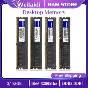 RAMS Memoria RAM DDR3 DDR4 2 Go 4 Go 8 Go 16 Go RAM RAM PC3 1333 1600 1866 PC4 2400 2666 3200MHz pour l'ordinateur de bureau DIMM 1.5 V