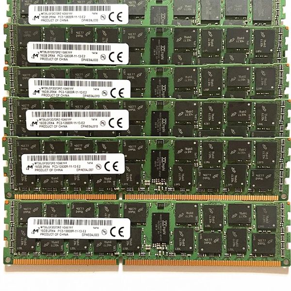 Rams Micron DDR3 Server RAMS 16 Go 2RX4 PC312800R 1600MHz DDR3 RUDIMM BURANCE 240 PIN MÉMOIRE DDR3 REG ECC RAMS 1PCS