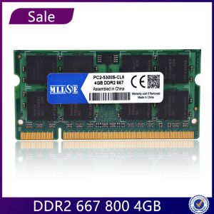 RAMS MLLSE DDR2 4GB 800 MHz 667 MHz Mémoire PC26400 PC25300 Ordinier ordinateur portable SODIMM RAM DDR2 800MHz PC25300 PC2 6400 DDR 2 4GB RAM