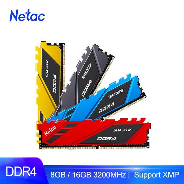 Rams Netac Ram DDR4 8 Go 16 Go Memoria 2666MHz DDR4 3200MHz 3600MHz RAM de mémoire de bureau XMP avec dissipateur de chaleur pour cartes mères Intel AMD