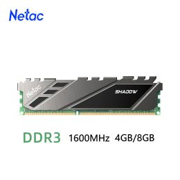 RAMS Netac Ram Memory DDR3 8 Go 1600 MHz 4 Go Memoria DDR3 pour la carte mère de bureau avec refus de chaleur 1.5 V