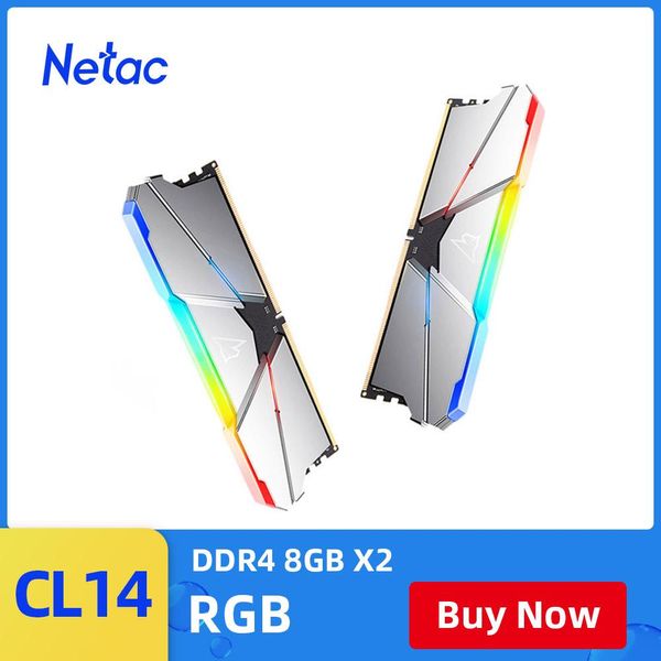 RAMS NetAC RGB DDR4 8 Go 16 Go DDR4 3200MHz 3600MHz CL14 Mémoire RAM DDR4 Double canal de bureau