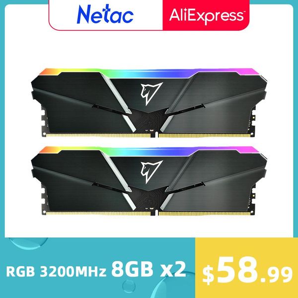 RAMS NetAC RGB RAM DDR4 8 Go x2 16 Go x2 3200MHz 3600 MHz 1,35 V Kit de mémoire à double canal