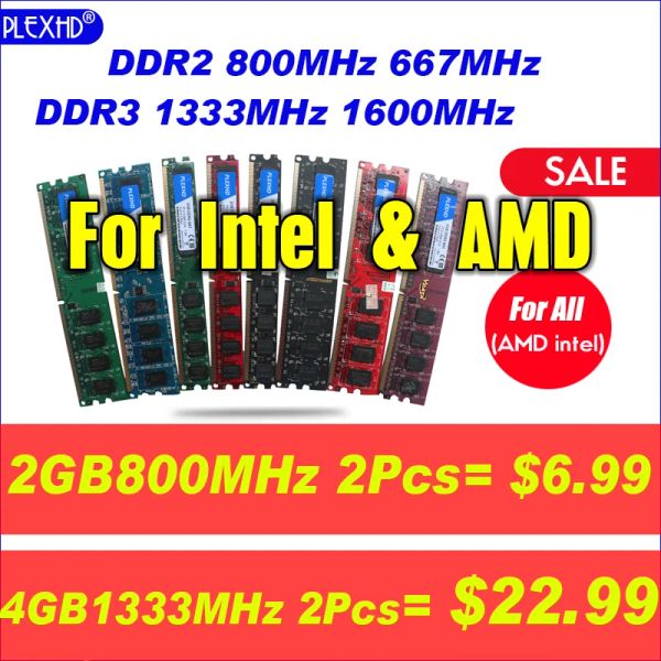 Ramas Chipset Desktop PC Memoria Módulo Ram Módulo PC3 DDR3 DDR2 1866 1600MHz 1333MHz 800MHz 667MHz 240 pin Intel AMD 8GB 4GB UDIMM