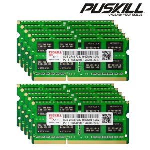RAMS PUSKILL Mémoire d'ordinateur portable RAM DDR3 DDR3L 204pin 4 Go 2 Go 8 Go 1600MHz 1333MHz Notebook Memoria Wholesale