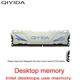 Rams Qiyida DDR4 Mémoire de bureau blanc RAM 8 Go PC4 2133 MHz ou 2400 MHz 2666MHz 3200MHz de bureau avec dissipateur thermique 8g RAM