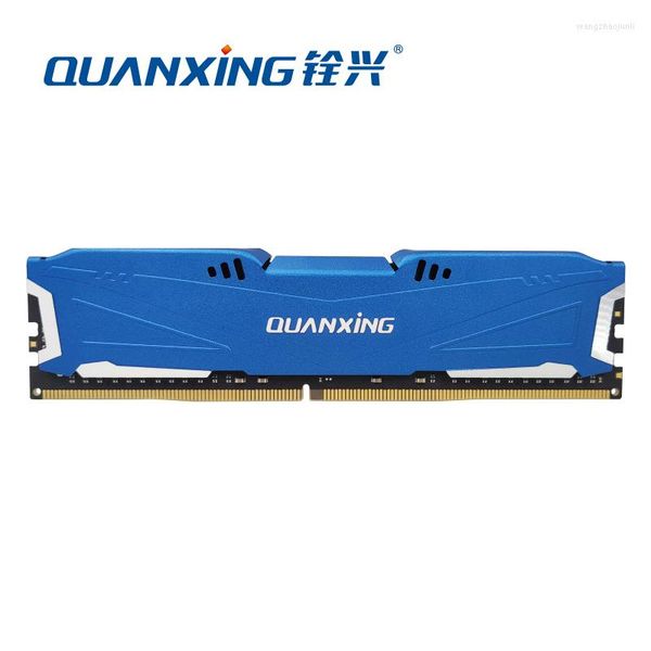 RAM QuanXing Mémoire DIMM DDR4 RAM 3200MHz 8GB 16GB 32GB ICE Blue 1.35V Pour PC Game CL18 Support XMP2.0RAMs