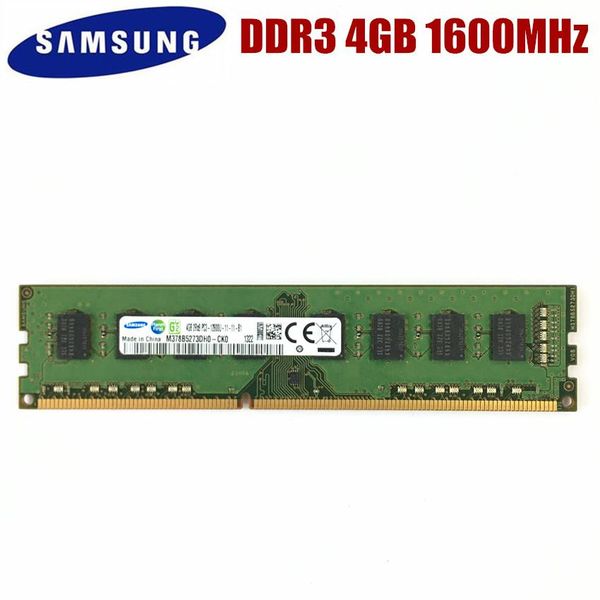 Rams Samsung 4G 4GB 1RX8 2RX8 PC3 PC3L 12800U DDR3 1600MHz PC Ordinateur Bureau RAM Mémoire de bureau 4G PC3 12800U DDR3 1600 RAM