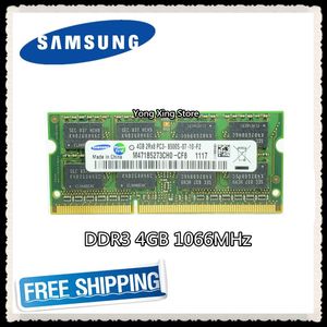 Rams Samsung DDR3 4 Go 1066 MHz Mémoire d'ordinateur portable PC38500S RAME RAME 8500 4G SODIMM