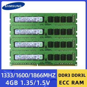 RAMS SAMSUNG DDR3 DDR3L 4GB 1333MHz 1600MHz 1866MHz Mémoire de poste de travail PC312800E 14900E 10600E 1.35V 1,5 V Mémoire de serveur