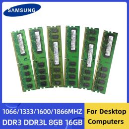 Rams Samsung DDR3 DDR3L 8 Go 16 Go DIMM 1066MHz 1333MHz 1666MHz 1866MHz 240pin 1,35 V 1,5 V RAM PC310600 12800 pour l'ordinateur de bureau RAM